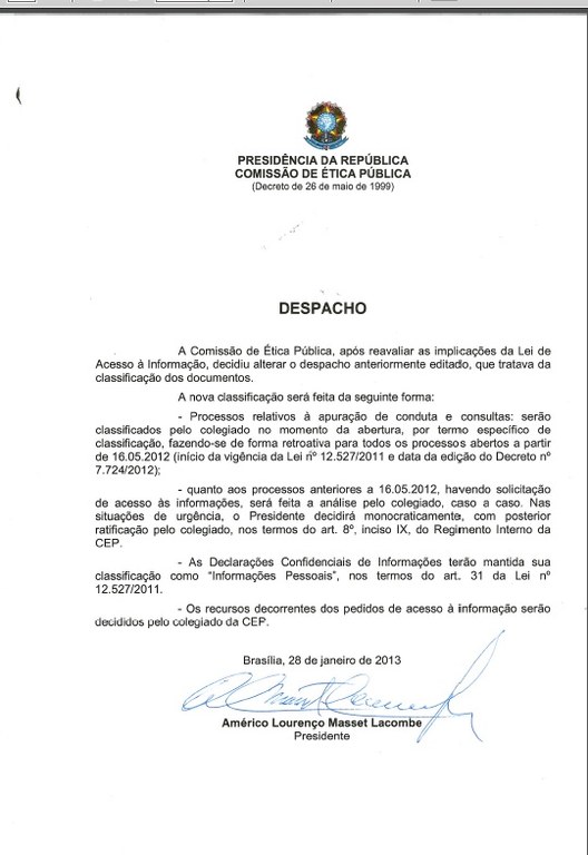 Classificação de Documentos - LAI - Américo Lacombe-2013